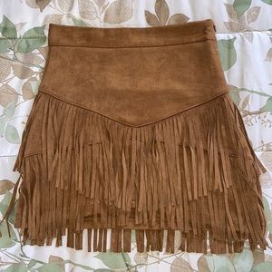 Fringe Mini Skirt